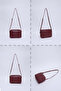 Burgundy Shk22 Single Zipper Front Pocket Adjustable Cross Strap Women's Mini Urban Shoulder Bag L:16 E:20 - 8