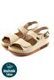 Women's Orthopedic Anatomical Footbed Double-Strap Hook-and-Loop Back-Buckled Daily Sandals Slippers