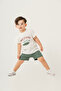 Baby Boy Summer Crocodile Figured Shorts T-Shirt Double Set - 3