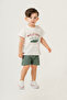 Baby Boy Summer Crocodile Figured Shorts T-Shirt Double Set - 5