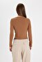 Slim Fit Tight Fit Boat Neck Basic Plain Long Sleeve Blouse D5300Ax24Au - 7