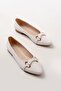 Inf-129 White Daily Ballerinas with Stone Accessories - 4