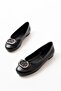 Inf-325 Black Buckle Accessory Daily Women's Ballerinas - 3
