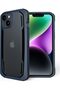 iPhone 14 Case Magsafe Compatible Raptic Secure Series Double Fold Tpu Edge Transparent Cover Navy Blue - 2