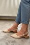 Women's Tena Beige Skin Open Back Pointed Toe Daily Ballerinas - 4