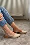 Women's Tena Beige Skin Open Back Pointed Toe Daily Ballerinas - 2