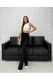 Recuperative Wide Belted Flared Leg Cotton High Waist Pocketless Rib Pants - 4