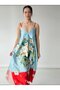 Tasarım June Strappy Satin Slit Dress Women's Pomegranate Color - 8