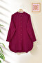 Burgundy Judge Collar Buttoned Tunic - 3