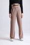 Women's Wide Leg Lycra Velcro Closure Elastic Palazzo Trousers – Brown