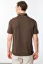 Men's Polo Neck Mercerized T-Shirt Dark Brown - 3