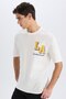 Defactofit Nba Los Angeles Lakers Oversize Wide Fit Crew Neck Short Sleeve T-Shirt B3894Ax25Sp - 4