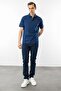 Men's Polo Neck Mercerized T-Shirt Petrol - 4