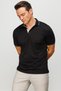 Men's Polo Neck And Sleeve Knitwear T-shirt Black - 6