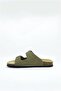 Jolie Nu 4Fx Khaki Genuine Leather Comfort Casual Buckle Slippers - 4
