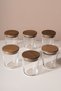 Motto - 6-piece tulip tree glass storage jar spice set with vacuum lid and label gift, 315 ml - 3