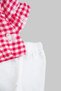 Baby Girl Summer Checked Bluzlu Butterfly Embroidered Muslin Leggings 6-9-12-18-24 Months Stylish Holiday Suit - 5