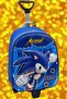 حقيبة ظهر على شكل عجلة منقوشة بالكامل من Hedgehog Sonic لرياض الأطفال من عمر 2 إلى 6 سنوات مع ممسحة وحقيبة مدرسية - 6