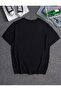 Unisex Sadness Printed Crew Neck Oversize Black T-Shirt - 3