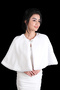 Bridal Fur with Angel Wing Brooch Artificial Soft Bridal Fur White Etol - 3