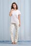 Women's Pink Short Sleeve Patterned Viscose Pajamas Set Q0P1K1C6K - 3