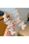 Pink Special Design Stylish Tulle Stone Butterfly Buckle Large Size Bun Buckle - 3