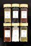 Set of 6 Square Form Glass Spice Jars with Bamboo Lids / 18 Labels - 7
