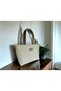 Zippered Medium Size Waxed Canvas Mint Color Shoulder Bag - 7