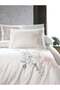 Dreamoria Ivory & Blue Cotton Satin Bed Linen Set 6 Pcs 200x220 Cm & Gift Turkish Coffee Set