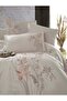 Dreamoria Warm Ivory 100% Cotton Satin Bed Linen Set 6 Pcs 200x220 Cm & Gift Turkish Coffee Set - 2
