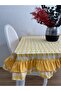 Double Ruffled Gingham Patterned Tablecloth - 4