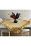Double Ruffled Gingham Patterned Tablecloth