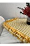 Double Ruffled Gingham Patterned Tablecloth - 3