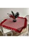 Double Ruffled Gingham Patterned Tablecloth - 2