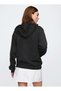 V-Frch Exc Herıtage Fz Hoodie Hooded Zipper Women's Sweatshirt Dark-Gray - 4