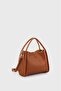 Women's Tan Three Compartment Special Design Faux Leather Hand and Shoulder Bag