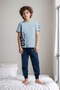 Boy's 100% Cotton Short Sleeve Cuffed Leg Pajama Set