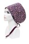 Hijab Purple Crispy Flowers Patterned Surgical Bonnet Doctor Nurse Healthcare Hospital Cook Bonnet Wide - 4