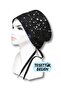 Hijab Suit Star Black Patterned Surgical Cap Doctor Nurse Health Worker Cap Wide Cut