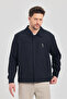 Men's Navy Blue Classic Collar Seasonal Coat & Jacket - 4