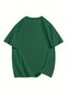 Women's Fashion Printed Round Neck Short Sleeve Loose T-Shirt, Casual Knitted Top with Letter Letter, - 2