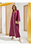 Foil Printed Collared Jalabiya with Lace Detail