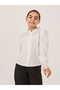 Schiffli Detail Buttoned Top and Wide Leg Pants Set - 2