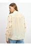 Embroidered Scalloped Detail Mandarin Collar Top - 5