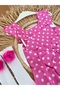 Girl's Polka Dot Shorts Jumpsuit and Pompom Socks Set - 4