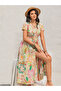 Floral Print0ed V-Neck Short Sleeve Dress - 4