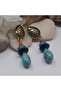 Handmade Women's Blue, Orange, Red, Dark Blue Dangle Earrings