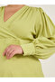 Plus Size Plain Long Sleeves A-Line Midi Dress - 4