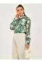 Floral Print Spread Collar Oversized Shirt