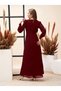 Gathered Detail Square Neck Balloon Sleeve Maxi Dress - 5